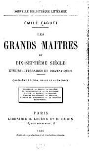 Cover of: Les grands maîtres du dix-septième siècle: études littéraires et dramatiques