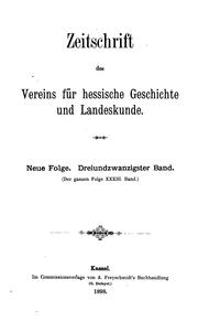 Cover of: Zeitschrift des Vereins für hessische Geschichte und Landeskunde by Verein für Hessische Geschichte und Landeskunde