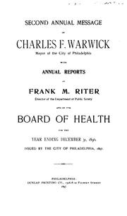 Cover of: Report of the Board of Health of the city and port of Philadelphia. 1862