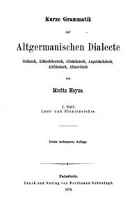 Cover of: Kurze laut- und Flexionslehre der altgermanischen Dialecte