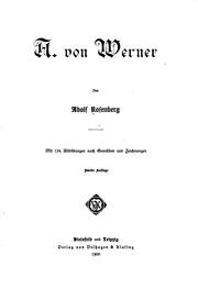 Cover of: A. Von Werner by Adolf Rosenberg