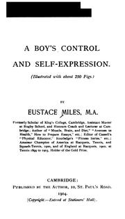 Cover of: A Boy's Control and Self-expression by Eustace Miles