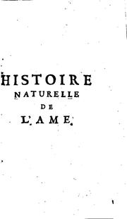 Cover of: Histoire naturelle de l'ame