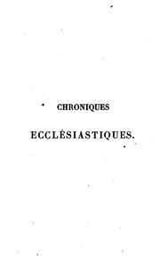 Cover of: Histoire ecclésiastique des églises réformées au royaume de France by Théodore de Bèze