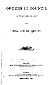 Cover of: Statutes of the Province of Quebec Passed in the Session Held in the ... Year of the Reign by Québec (Province)