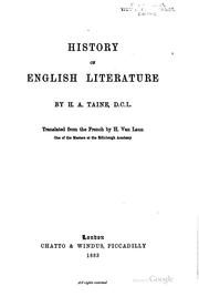 Cover of: History of English Literature