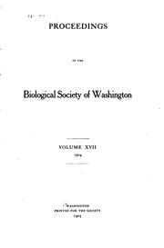 Cover of: Proceedings of the Biological Society of Washington