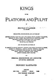 Cover of: Kings of the Platform and Pulpit