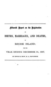 Cover of: Report relating to the registry and return of births, marriages and deaths and of divorce in the ...