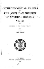 Cover of: Societies of the Plains Indians by Clark Wissler