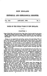 Cover of: The New England Historical and Genealogical Register for the year 1858.VOLUME XII.