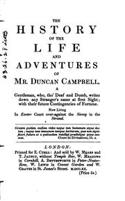 Cover of: The Life and Adventures of Mr. Duncan Campbell: In One Volume. To which are ... by Daniel Defoe