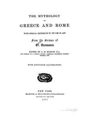 Cover of: The Mythology of Greece and Rome.: With Special Reference to Its Use in Art. From the German of ...