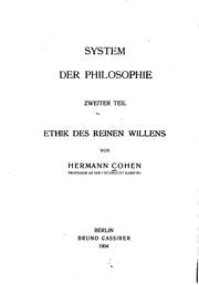 Cover of: System der Philosophie by Hermann Cohen
