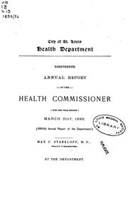 Annual report of the Health Commissioner for the year ending ... [St. Louis] v.19, 1895/96