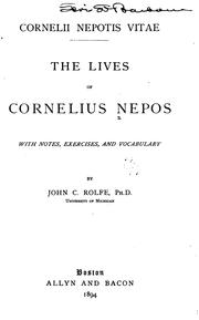 Cover of: Cornelii Nepotis Vitae: Cum Versione Anglicana, in Qua Verbum de Verbo ... ̳or, Cornelius Nepos ...
