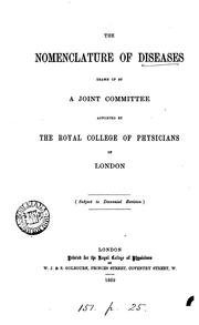 Cover of: The nomenclature of diseases by Royal College of Physicians of London