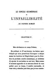 Cover of: Le Concile oecuménique et l'infaillibilité: du pontife romain : lettre ...