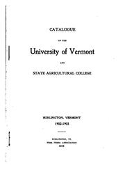 Cover of: Catalogue by Burlinton Vermont University