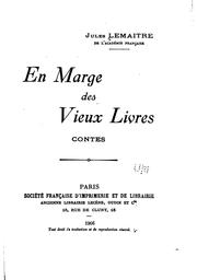 Cover of: En marge des vieux livres: contes. 1.-2. série