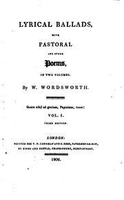 Cover of: Lyrical Ballads: With Pastoral and Other Poems, in Two Volumes