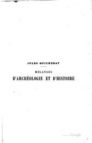 Cover of: Mélanges d'archéologie et d'histoire: antiquités celtiques, romaines et ...