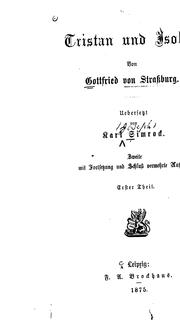 Cover of: Tristan und Isolde by Gottfried von Strassburg
