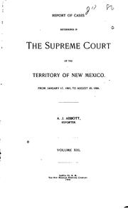 Cover of: Reports of Cases Determined in the Supreme Court of the Territory of New Mexico