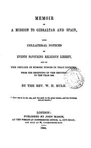Cover of: Memoir of a mission to Gibraltar and Spain by William Harris Rule