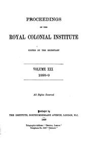 Cover of: Proceedings of the Royal Colonial Institute