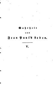 Cover of: Wahrheit aus Jean Paul's Leben by Jean Paul