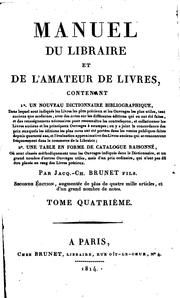 Cover of: MANUEL DU LIBRAIRE ET DE L'AMATEUR DE LIVRES by JACQ.-CH BRUNET