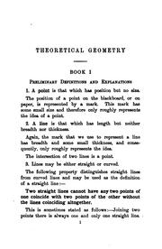 The Ontario High School Geometry: Theoretical by Alexander H . McDougall