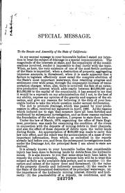 Cover of: Special Message of Governor George C. Perkins to the Legislature of the ...