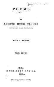 Cover of: Poems: With a Memoir by Arthur Hugh Clough, Francis Turner Palgrave