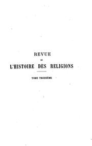 Cover of: Revue de l'histoire des religions by Maurice Vernes, Jean Réville, Léon Marillier, René Dussaud, Paul Alphandéry, Paul Alphandéry