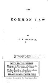 Cover of: The Common Law