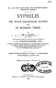 Cover of: Syphilis to-day and among the ancients v. 2-3, 1895 by Frédéric Buret