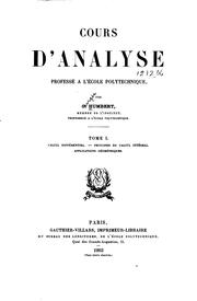 Cover of: Cours d'analyse professé à l'École polytechnique by 