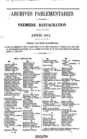 Cover of: Archives parlementaires de 1787 à 1860 by France Sénat, France Chambre des députés, Jérôme Mavidal