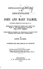 Cover of: A Genealogical Record of the Descendants of John and Mary Palmer of Concord ..