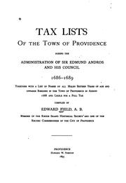 Tax Lists of the Town of Providence: Together with a List of All Males Sixteen Years of Age and .. by Edward Field