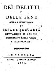 Cover of: Dei delitti e delle pene: opera rinomatissima by Cesare Beccaria