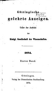 Cover of: Göttingische Gelehrte Anzeigen