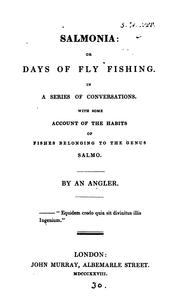 Cover of: Salmonia; or Days of fly-fishing, by an angler [sir H. Davy.].