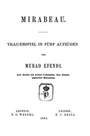 Cover of: MIRABEAU by MURAD EFENDI