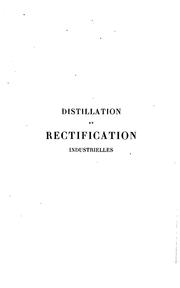 Cover of: Distillation et rectification industrielles by Ernest Sorel