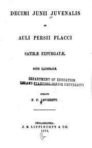 Cover of: Decimi Junii Juvenalis et Auli Persii Flacci Satirae expurgatae