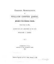 Cover of: Personal Reminiscences of William Cooper Parke, Marshal of the Hawaiian Islands, from 1850 to 1884 by William Cooper Parke