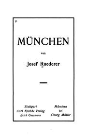 Cover of: München by Josef Ruederer
